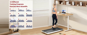 English Elm 2 in 1 Folding Under Desk Treadmill 2.5hp Walking Jogging Machine with Remote Control W130384071