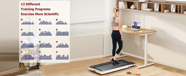 English Elm 2 in 1 Folding Under Desk Treadmill 2.5hp Walking Jogging Machine with Remote Control W130384071