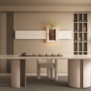 English Elm Adjustable 3D Led Sandstone Wall Decor With Faux Plants & Remote Control - Perfect For Modern Spaces W2700P313031