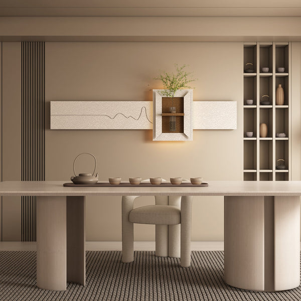 English Elm Adjustable 3D Led Sandstone Wall Decor With Faux Plants & Remote Control - Perfect For Modern Spaces W2700P313031