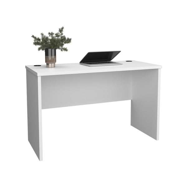 English Elm Writing Desk Sleek 47.2" Workstation with Sturdy Legs, Engineered Wood Finish for Home Offices White 52.76 L x 25.98 W x 3.54 H B097P296853
