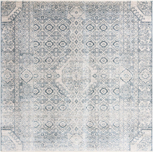 Unique Loom Newport Chepstow Machine Made Border Rug Gray, Ivory 8' 0" x 8' 0"