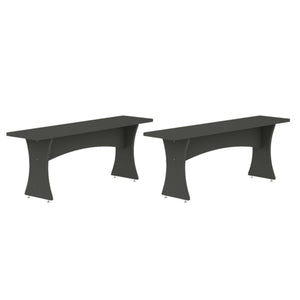English Elm Coney Dining Bench with Curved Silhouette and 550 lb Capacity, Sleek MDF Frame for Modern Homes Charcoal grey B365P398209