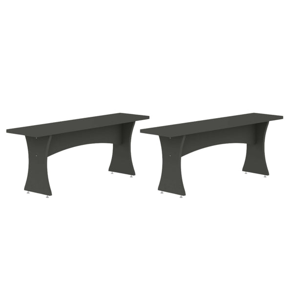English Elm Coney Dining Bench with Curved Silhouette and 550 lb Capacity, Sleek MDF Frame for Modern Homes Charcoal grey B365P398209