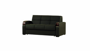 English Elm PrimeNest SlumberCore Collection Upholstered Convertible Loveseat with Storage, Sleeper, Durable PU Finish Brown PU B030P281823