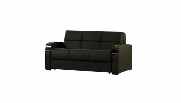 English Elm PrimeNest SlumberCore Collection Upholstered Convertible Loveseat with Storage, Sleeper, Durable PU Finish Brown PU B030P281823