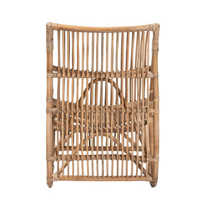 English Elm Modern Rattan Openwork Lounge Chair Bohemian Woven Frame for Eclectic Living Rooms B2750P470070