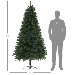 English Elm Homcom 7.5Ft Lifelike Artificial Christmas Tree With 1346 Branch Tips, Auto Open Design For Easy Setup W2225P229280