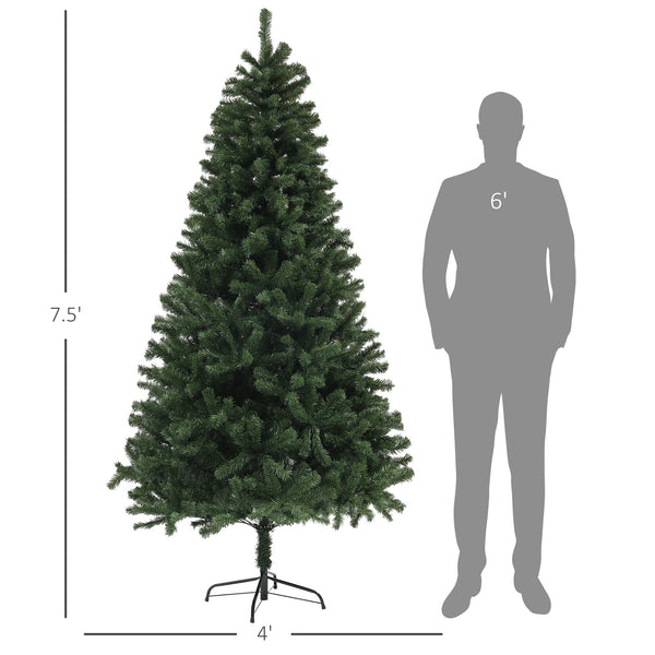 English Elm Homcom 7.5Ft Lifelike Artificial Christmas Tree With 1346 Branch Tips, Auto Open Design For Easy Setup W2225P229280