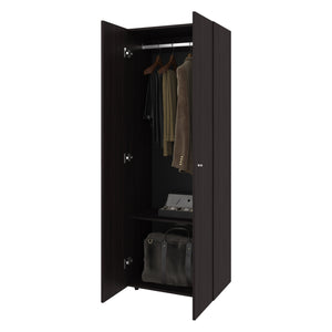 English Elm FM Tolleson 3-Door Tall Wardrobe Cabinet with Full-Length Rod, 4 Shelves, Scratch-Resistant Finish Walnut 71.26 L x 20.08 W x 5.12 H B128P361086