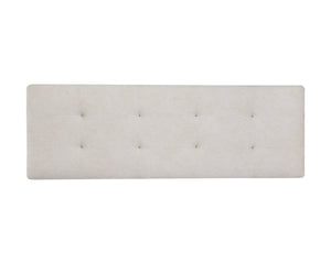 Sunpan Maverick Bench - Stylish Tufted Seat with Antique Brass Legs for Elegant Living Room Seating Eclipse White
