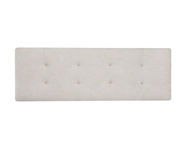 Sunpan Maverick Bench - Stylish Tufted Seat with Antique Brass Legs for Elegant Living Room Seating Eclipse White