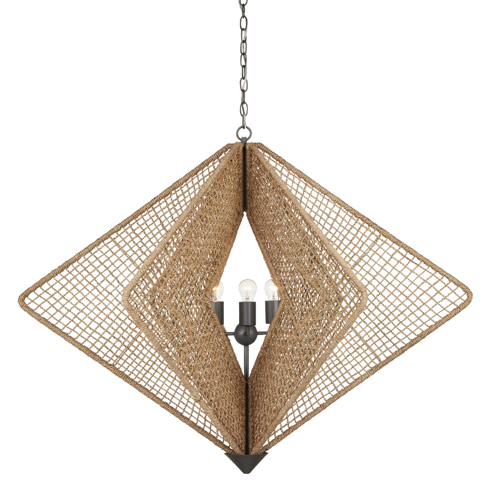 Shizen Chandelier - Modern Abaca Rope Design by Hiroshi Koshitaka, Adjustable Height & Nature-Inspired Elegance