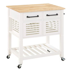 OSP Home Furnishings Stafford Kitchen Cart White