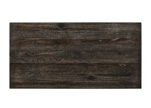 English Elm Martha Weathered Gray Counter Height Table with Bottom Shelf, Fixed Oak Veneer Top, Sturdy KD Design B2726P264954