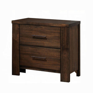English Elm Classic Oak Finish Nightstand with Two Drawers, 26"W x16"D x25"H — Smooth Glides, Brass Hardware, No Assembly Required B2741P323094