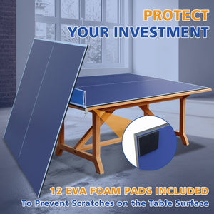 English Elm 8ft Foldable Mdf Ping Pong Conversion Top for Solo Practice and Indoor Play Blue W1408P262534