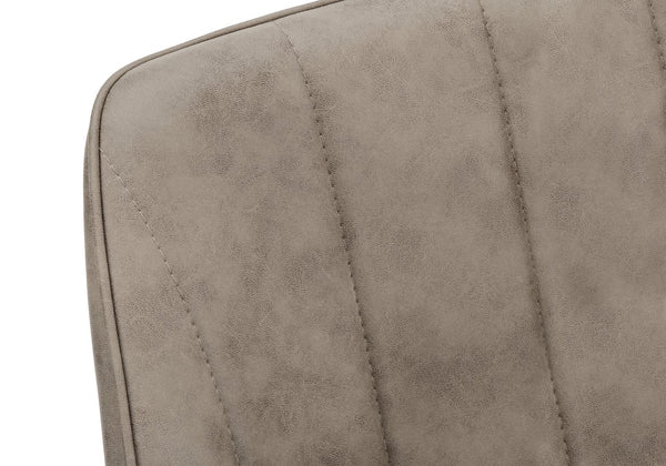 English Elm Dining Chair Set of 2 Upholstered Faux Leather with Vertical Tufting Padded Seat Tapered Legs taupe 28 L x 28 W x 24 H B2710P218836