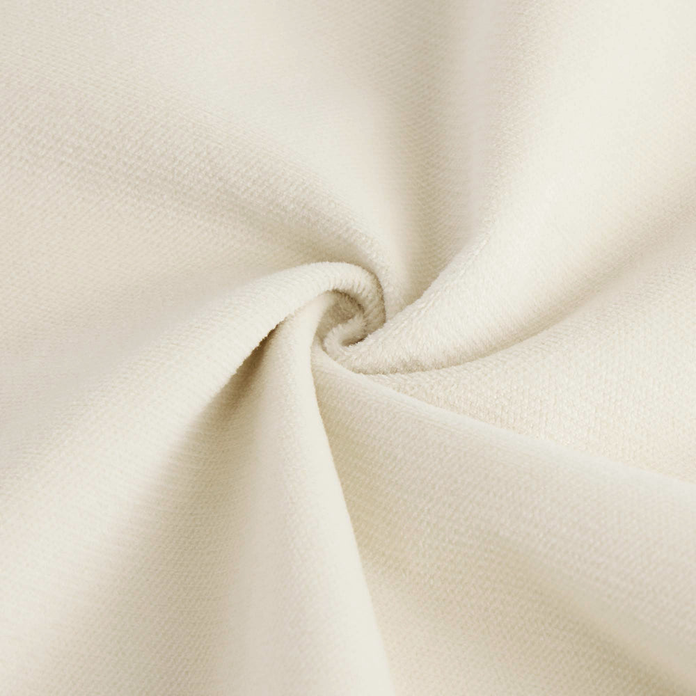 English Elm Milano Plush Velvet Ottoman Cream — Cloud-Like Deep Seat, Round Bolster Arms, Modular Comfort Sofa Accent W714P228721