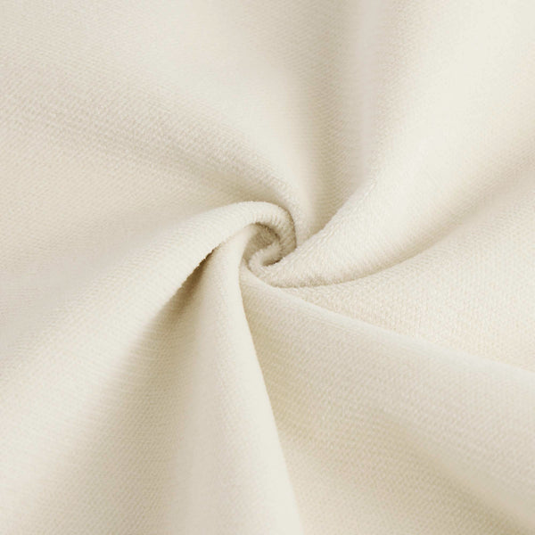 English Elm Milano Plush Velvet Ottoman Cream — Cloud-Like Deep Seat, Round Bolster Arms, Modular Comfort Sofa Accent W714P228721