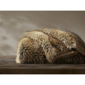 English Elm 1-piece Oversized Faux Fur Throw Bobcat Print Plush Velvet Backed Cozy Sofa Blanket Brown B035P408338