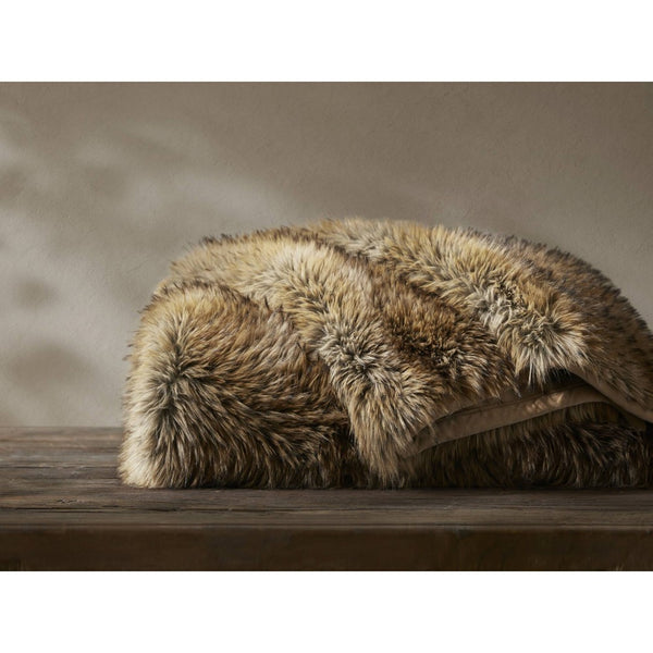 English Elm 1-piece Oversized Faux Fur Throw Bobcat Print Plush Velvet Backed Cozy Sofa Blanket Brown B035P408338