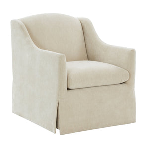English Elm Luisa Swivel Accent Chair Skirted Tailored Silhouette for Formal Living Rooms Beige B050P451386