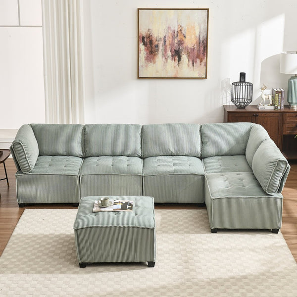 English Elm United Modular Sectional Sofa - U-Shaped Reversible Chaise Couch For Stylish Living & Comfort W1568S00152-GIGA