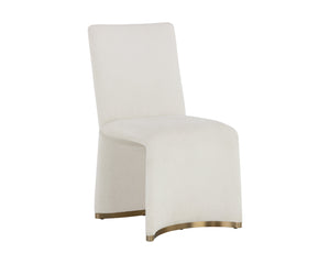 Sunpan Iluka Dining Chair Set of 2 - Elegant Curved Design with Chic Gold Stainless Steel Accents Danny Ivory