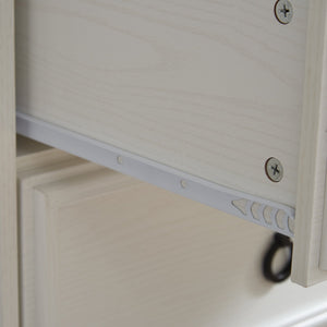 English Elm Modern 6-Drawer Chest of Drawers for Bedroom — Spacious Wooden Dresser with Smooth Glide Drawers, Elegant Patterned Top White W2275P224405