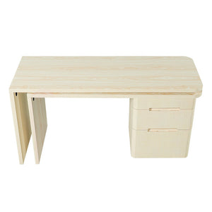 English Elm 90" Rotating L-shape Executive Desk Natural Melamine Mdf Surface Three Drawers Home Office Natural Wood N751S383638K