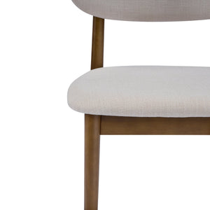 English Elm Christopher Knight Home® - Modern Walnut Side Chair Set Of 4 - Beige Upholstery, Ergonomic Comfort & Stylish Mid-Century Design N768P331579W_4