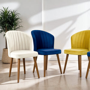 English Elm Ashcroft Furniture - Parsons Velvet Dining Chair Set of 2 with Solid Wood Tapered Legs, Full Back Comfort & Durable Fabric Gold B183P281183