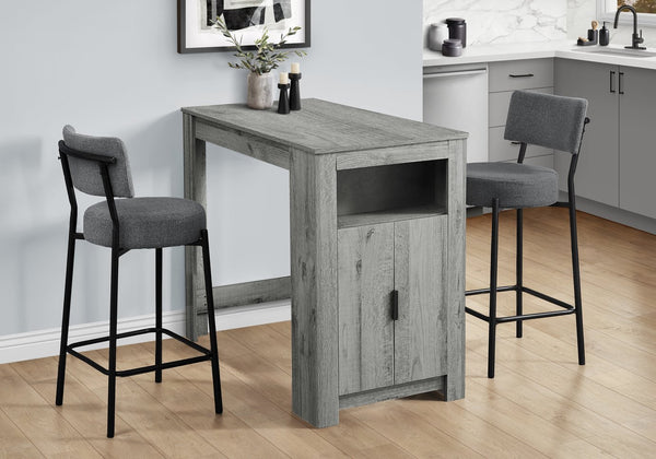 English Elm Barstool, Set Of 2 Contemporary Counter Height Stools In Grey Fabric With Black Metal Legs B2710P287020