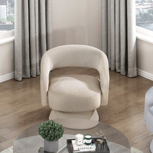 English Elm Modern Swivel Accent Chair in Lux Velvet Upholstery with Solid Wood Base, Compact Stylish Seating taupe 27.75 L x 26.5 W x 19.75 H B011P283815