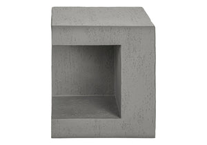 English Elm Accent Table Round Matte Finish Weather Resistant Magnesium Oxide Indoor Outdoor Side Grey B2710P461689