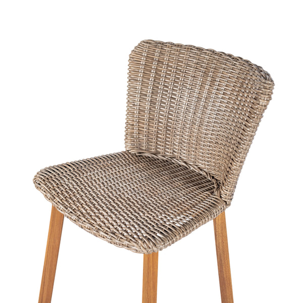 English Elm Christopher Knight Home® - Lymington Outdoor Bar Stool Set of 2 — Durable Acacia & Wicker Craft, Ergonomic 105° Backrest Comfort Light Brown,Teak N775P278094B