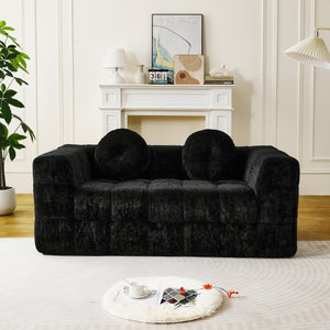 English Elm Wf032-2S-Vl-Bk-1 Luxurious Velvet Sofa Cushion - Plush Comfort, Elegant Design, Perfect For Relaxation W834P149935-GIGA