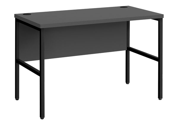 English Elm Computer 48" Desk — Grey Laminate Top, Black Metal Legs, Cable Management, Scratch-Resistant Surface B2710P219925