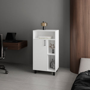 English Elm Lakin Modern Shoe Rack Storage Bench with Cabinet & Cubbies, White Engineered Wood Organizer B092P315576