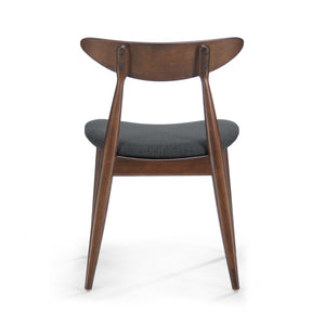 English Elm 5-piece Mid-century Rubberwood Dining Set with Upholstered Chairs for Small Spaces Charcoal,Walnut N759S003011F