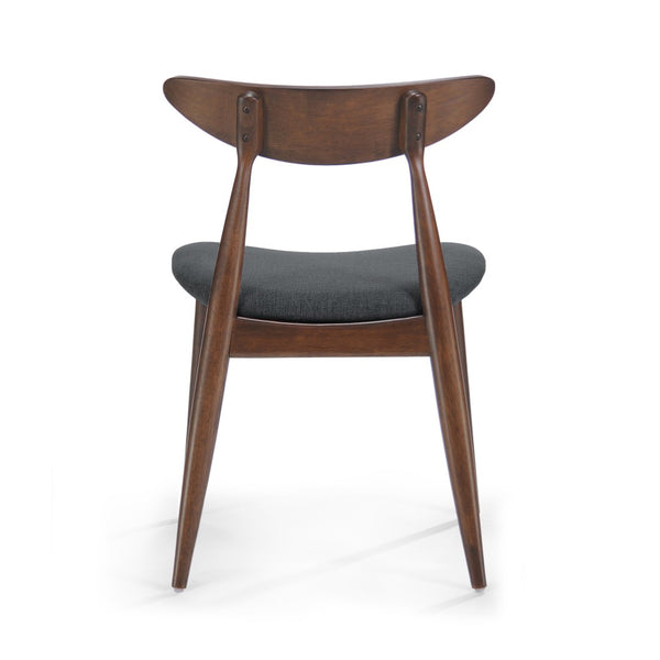 English Elm 5-piece Mid-century Rubberwood Dining Set with Upholstered Chairs for Small Spaces Charcoal,Walnut N759S003011F