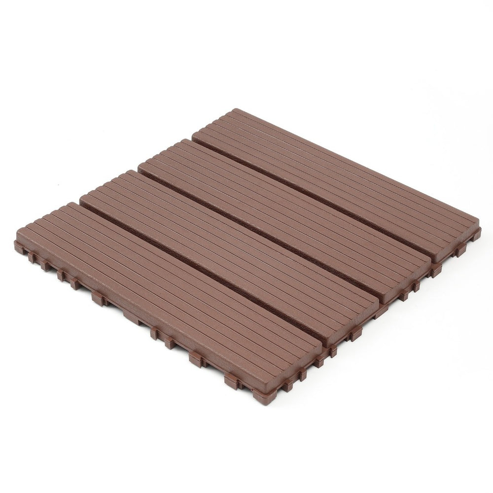 English Elm Plastic Snap Together Patio Deck Tiles Waterproof Polypropylene 44 Sq Ft Pool Area W3022P251839