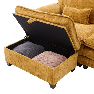 English Elm United 112" Oversized Modular Sectional Sofa For Living Room - Comfy Chenille Couch With Storage & Usb W1568S00187-GIGA