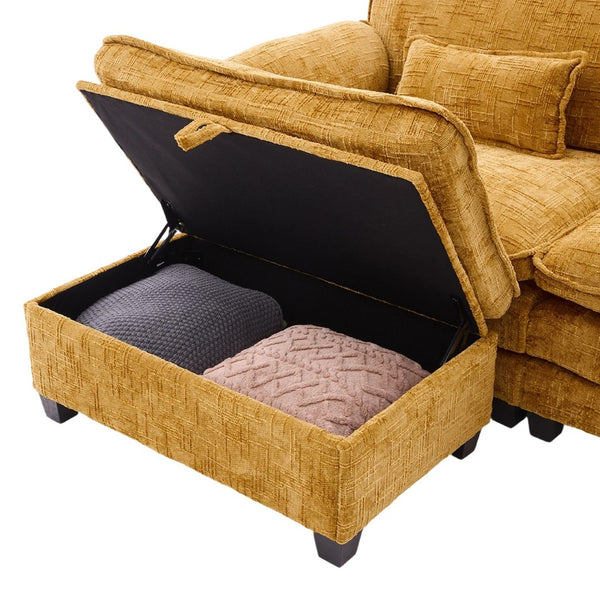 English Elm United 112" Oversized Modular Sectional Sofa For Living Room - Comfy Chenille Couch With Storage & Usb W1568S00187-GIGA