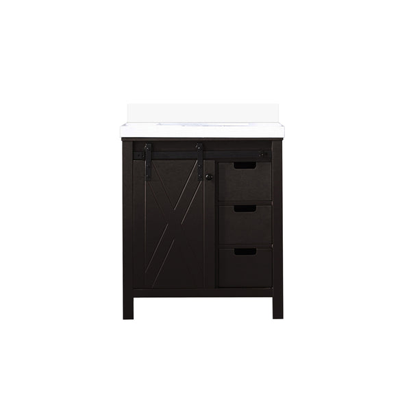 English Elm Brown Bath Vanity With Cultured Marble Countertop - Elegant Design, Smart Storage & Easy Setup! B2731P260104