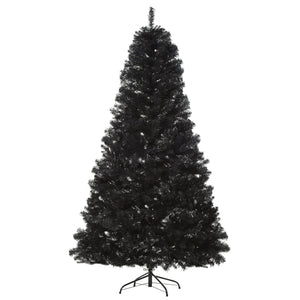 English Elm Homcom 7Ft Black Douglas Fir Artificial Christmas Tree – Realistic Tips, Gothic Charm For Holidays W2225P229343