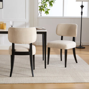 English Elm Wooden Farmhouse Dining Chairs Set of 2 Upholstered Seats Solid Legs for Kitchen W3244P392827