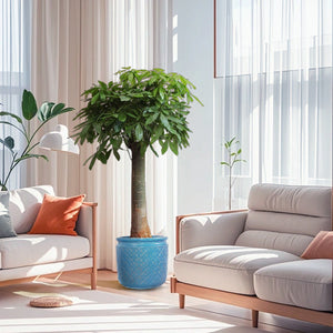 English Elm Set Of 3 Antique Blue Ceramic Flowerpots - Artisan Planters For Garden, Patio & Indoor Decor W3273P321480-GIGA