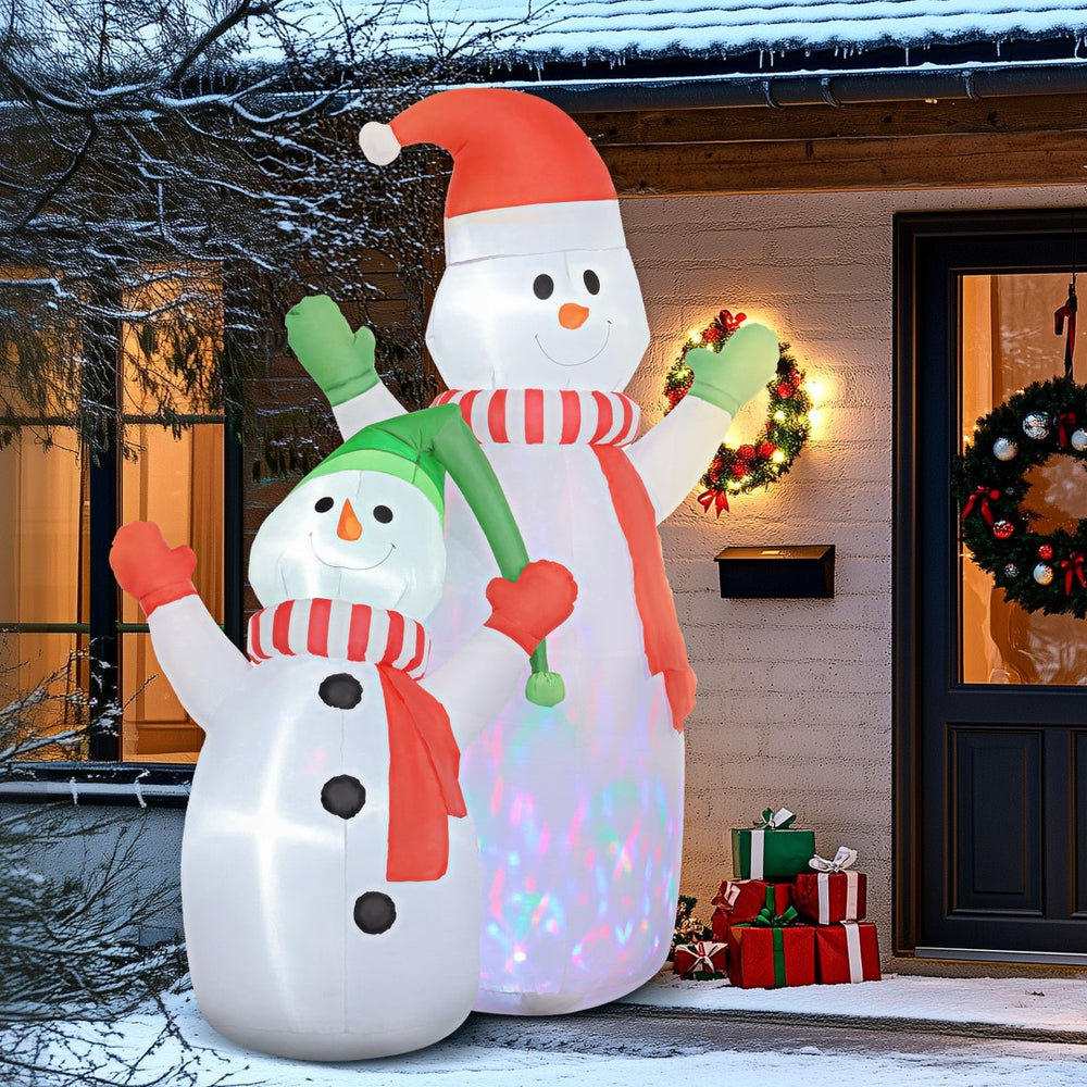 English Elm Outsunny 8Ft Inflatable Snowman With Colorful Led Lights – Perfect Holiday Decor For Indoor & Outdoor Fun W2225P249941-GIGA